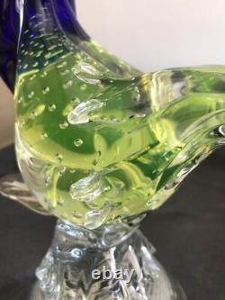 Murano Italian 1960's Hand Blown Glass Pheasant Set Antique. Wonderful Condition