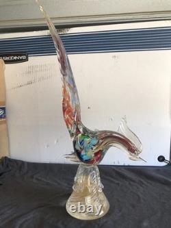 Murano Italian 1960's Hand Blown Glass Pheasant Set Antique. Wonderful Condition