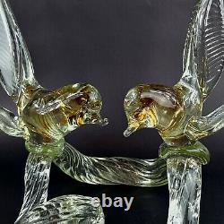 Murano Italian Art Glass Birds Figurine Sculpture