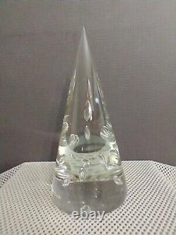 Murano Italian Art Glass Cone Bubbles Paperweight 10H