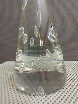 Murano Italian Art Glass Cone Bubbles Paperweight 10H