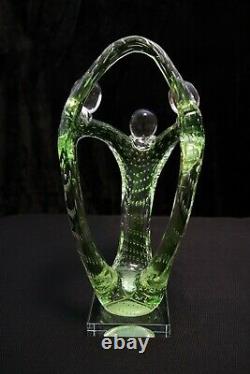 Murano Italian Art Glass FIGURE SCULPTURE TWISTED TRI-HUMAN FORMS Large Size