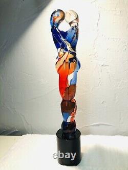 Murano Italian Art Glass Sculpture Signed Oggetti 15 Lovers Embraced Bandolini