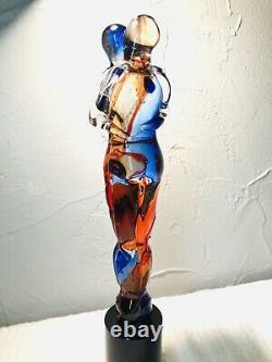 Murano Italian Art Glass Sculpture Signed Oggetti 15 Lovers Embraced Bandolini