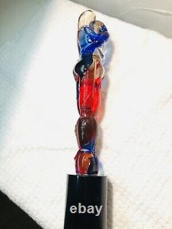 Murano Italian Art Glass Sculpture Signed Oggetti 15 Lovers Embraced Bandolini