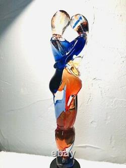 Murano Italian Art Glass Sculpture Signed Oggetti 15 Lovers Embraced Bandolini