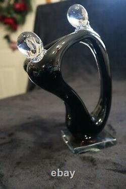 Murano Italian Art Glass TRI-HUMAN SCULPTURE Bold Black Design Love Theme