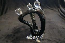 Murano Italian Art Glass TRI-HUMAN SCULPTURE Bold Black Design Love Theme