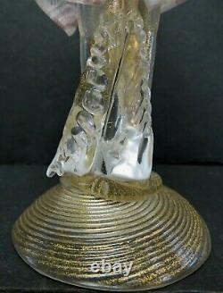 Murano Italian Glass Barovier & Toso Latticino Candlestick Figure 60'S