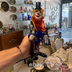Murano Italian Hand Blown Glass Clown Customized Multicolor Home Decoration