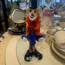 Murano Italian Hand Blown Glass Clown Customized Multicolor Home Decoration