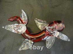 Murano Italian vintage hand blown glass two bird statue sculpture figure A5-5