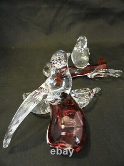 Murano Italian vintage hand blown glass two bird statue sculpture figure A5-5