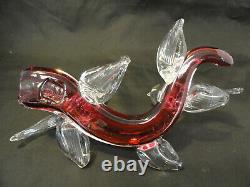 Murano Italian vintage hand blown glass two bird statue sculpture figure A5-5