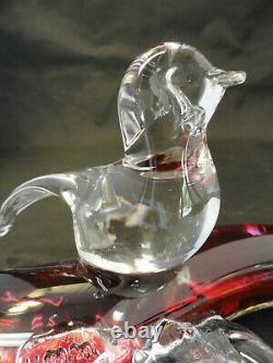 Murano Italian vintage hand blown glass two bird statue sculpture figure A5-5