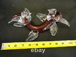 Murano Italian vintage hand blown glass two bird statue sculpture figure A5-5