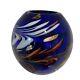 Murano Italy Art Glass Vase Cobalt Blue Red Gold Tone Mid-Century Modern MCM 8