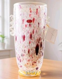 Murano Italy Gambaro & Poggi Hand Blown Glass Vase Gold 13 NWT Authentic Signed
