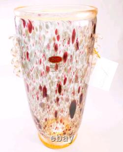 Murano Italy Gambaro & Poggi Hand Blown Glass Vase Gold 13 NWT Authentic Signed Murano Italy Gambaro & Poggi Hand Blown Glass Vase Gold 13 NWT Authentic Signed