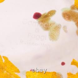 Murano Italy Gambaro & Poggi Hand Blown Glass Vase Gold 13 NWT Authentic Signed