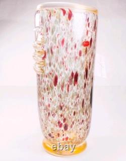 Murano Italy Gambaro & Poggi Hand Blown Glass Vase Gold 13 NWT Authentic Signed