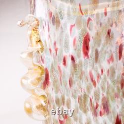 Murano Italy Gambaro & Poggi Hand Blown Glass Vase Gold 13 NWT Authentic Signed