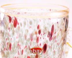 Murano Italy Gambaro & Poggi Hand Blown Glass Vase Gold 13 NWT Authentic Signed