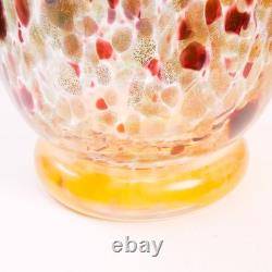 Murano Italy Gambaro & Poggi Hand Blown Glass Vase Gold 13 NWT Authentic Signed