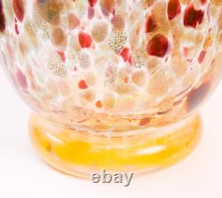 Murano Italy Gambaro & Poggi Hand Blown Glass Vase Gold 13 NWT Authentic Signed