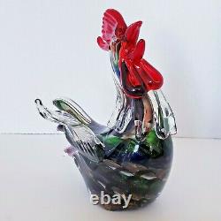Murano Italy Glass Art Chicken Italian Hand Blown Bird Rooster Figurine Statue