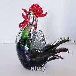Murano Italy Glass Art Chicken Italian Hand Blown Bird Rooster Figurine Statue