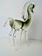 Murano Italy Glass Horse Hand Blown Clear Smokey Green Marked 10 1/4in/26cm High