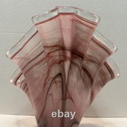 Murano Italy Hand Blown Art Glass Flower Vase Vintage Decor