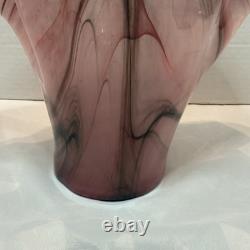 Murano Italy Hand Blown Art Glass Flower Vase Vintage Decor