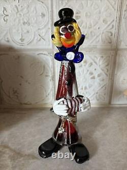 Murano Italy Hand Blown Glass Clown 12 Fun Unique SEE DESCRIPTION