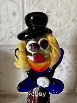 Murano Italy Hand Blown Glass Clown 12 Fun Unique SEE DESCRIPTION