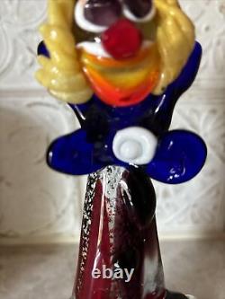 Murano Italy Hand Blown Glass Clown 12 Fun Unique SEE DESCRIPTION