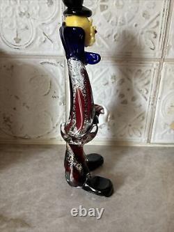 Murano Italy Hand Blown Glass Clown 12 Fun Unique SEE DESCRIPTION