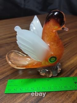 Murano Italy Hand Blown Glass Dove 4.75