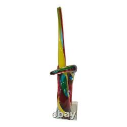 Murano Italy Hand Blown Glass Love Knot Sculpture Art 15 tall