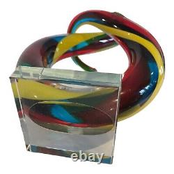 Murano Italy Hand Blown Glass Love Knot Sculpture Art 15 tall