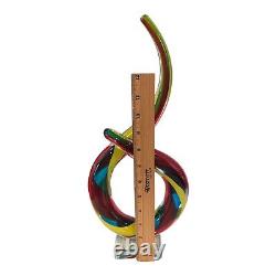 Murano Italy Hand Blown Glass Love Knot Sculpture Art 15 tall