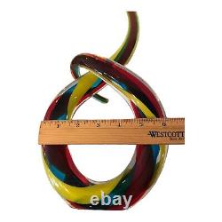 Murano Italy Hand Blown Glass Love Knot Sculpture Art 15 tall