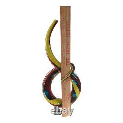 Murano Italy Hand Blown Glass Love Knot Sculpture Art 15 tall