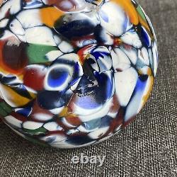 Murano Italy Hand Blown Multicolor Art Glass Vase 6.5