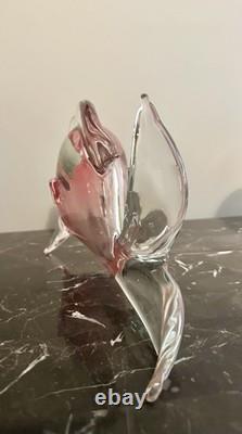 Murano, Italy Hand Blown Pink and Clear Glass Fish-Girolamo Luxardo Decanter