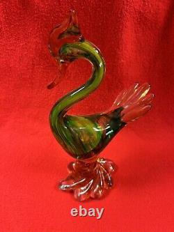 Murano Italy Hand Blown Venetian Glass Swan Duck