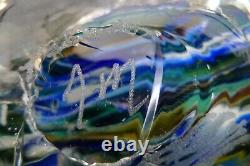 Murano Italy Venetian Hand Blown Art Glass Swirl Conch Shell Bowl Vase Signed