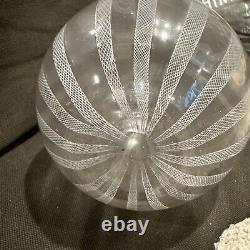 Murano, Italy Venetian Latticino Filigrana Hand Blown Vase 12 Tall (vintage)