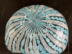 Murano Italy Venini Latticino Hand Blown Glass Decorative Bowl 6 3/4